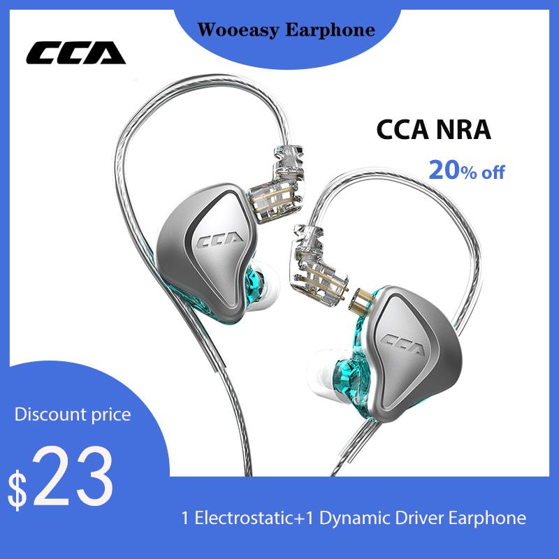 

Headphones & Earphones CCA NRA Earphone 1 Electrostatic+1 Dynamic Headset HIFI In-Ear Monitor Earbuds Audio With 2Pin Cable Noise Cancelling