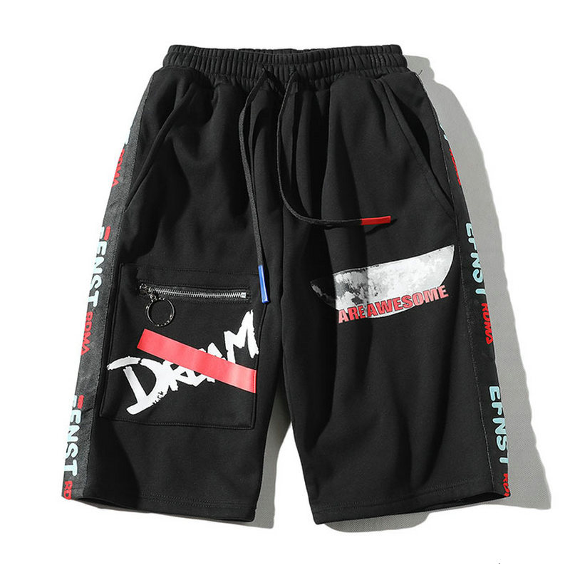 

Casual Summer Men 2021 New Streetwear Printing Mens Black Bermuda Beach Men's Shorts Homme 905s O0bj