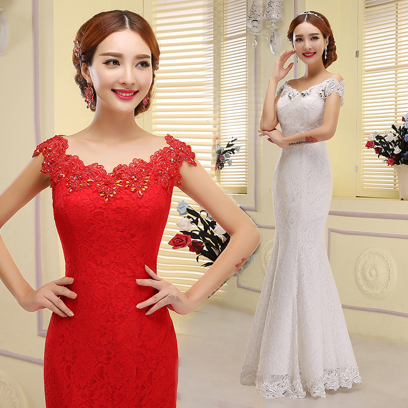 

2021 New Hot Mermaid Evening Red/white Lace Long Prom Formal Gown Elegant Off the Shoulder Sleeveless Vestidos De Noiva 3v6r, Blue