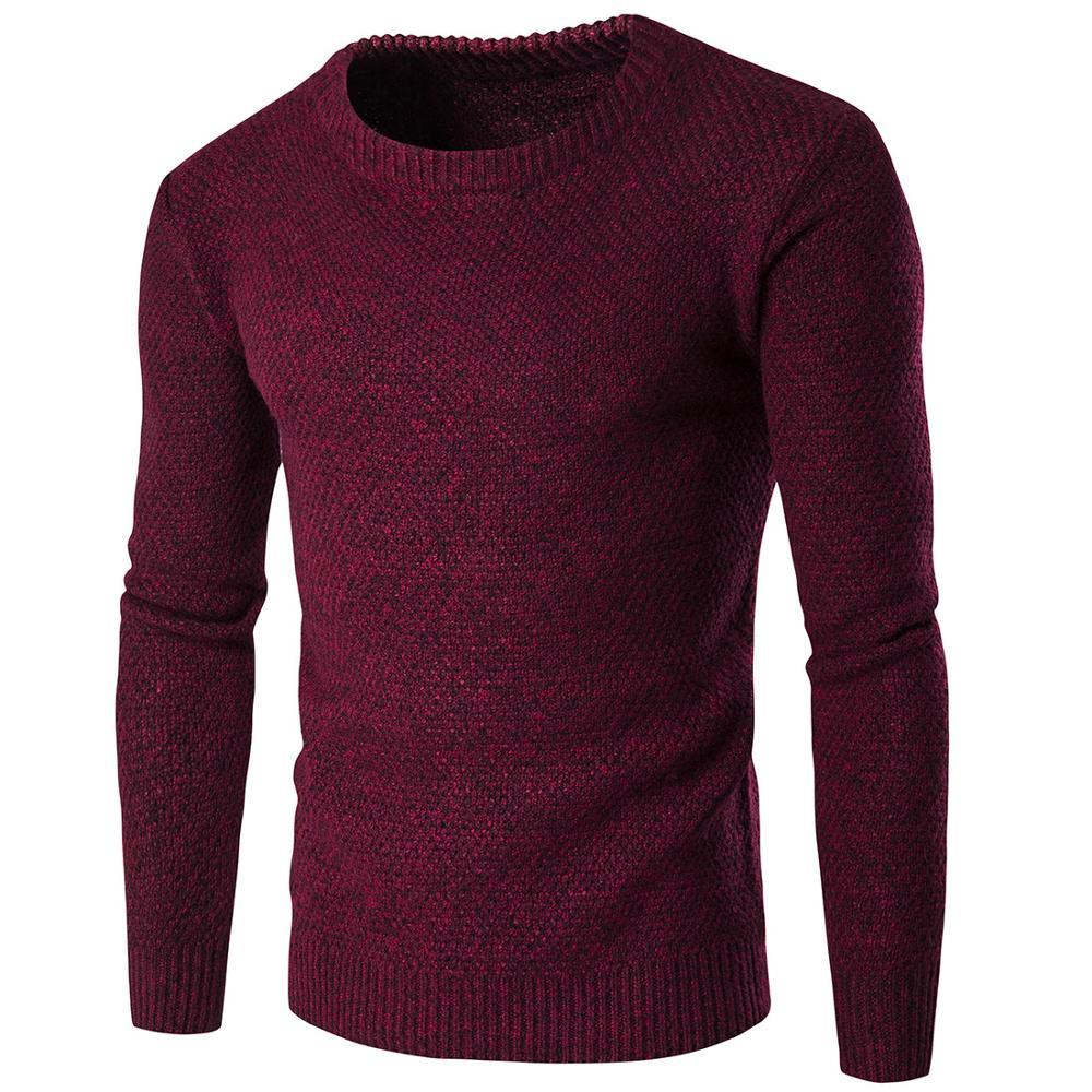 

2021 New Men Sweaters Coat Slim Fit Jumpers Knit Warm Winter Man Sweater Clothes Zgpr, Burgundy