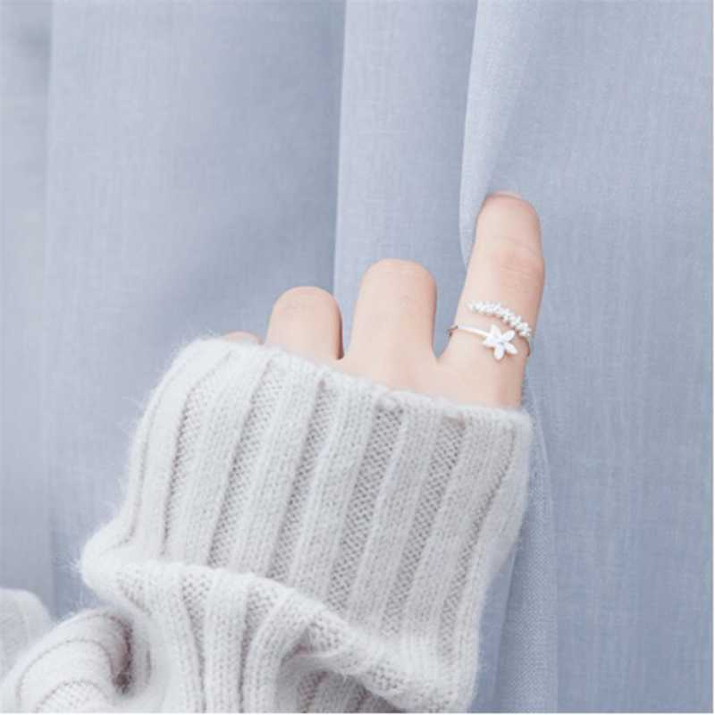 

Wedding Rings Open Fresh Flower Temperament Personality Literary Fashion Gift Korea Female Resizable Opening