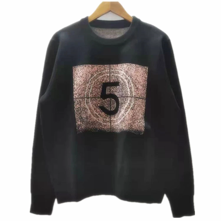 

2021 Milan Style Spring Summer Brand Same Style Sweater Print Regular Long Sleeve Pink Green Women Clothes mingzhi, White;black