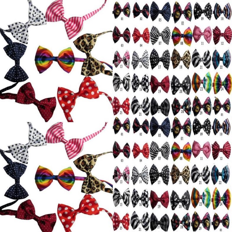 

100pc/lot Factory Sale New Colorful Handmade Adjustable Dog Pet Tie butterfly Bow Ties Cat Neckties Dog Grooming Supplies 40 color P018, Mixed 4color or choose