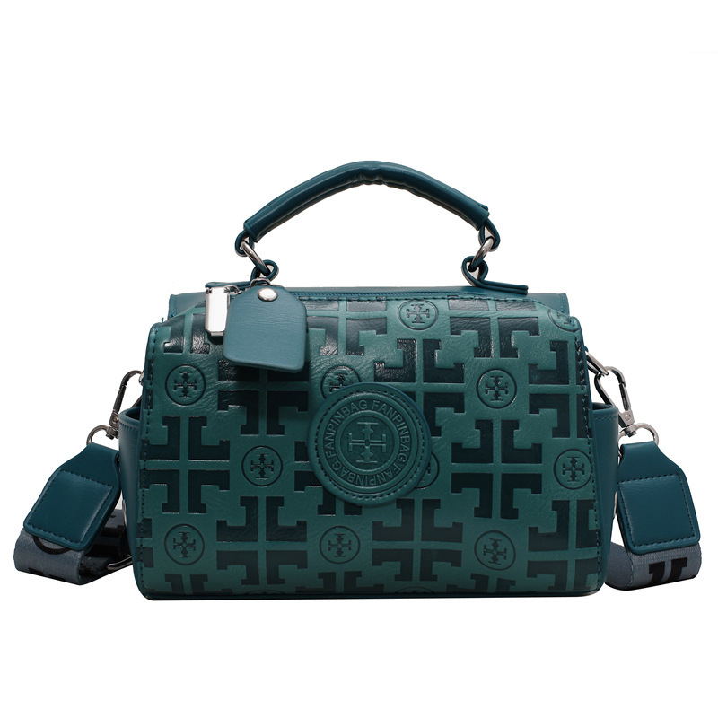 

Luxury design Bag female new embossed letter handbag soft leather Boston large capacity one shoulder diagonal Purses