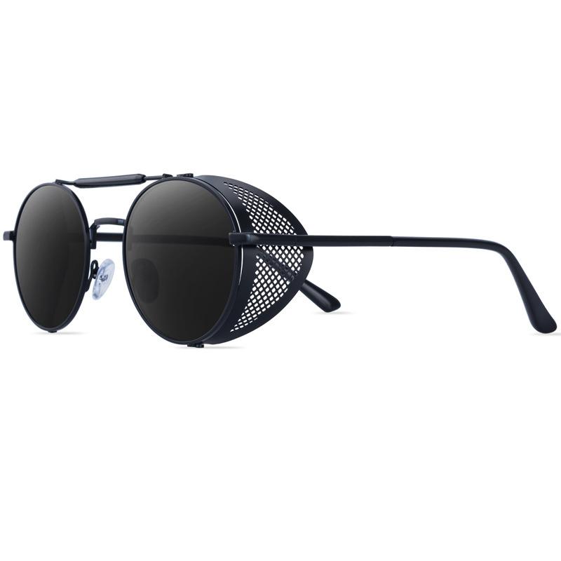 

Sunglasses Classic Gothic Steampunk Polarized Men Women Brand Designer Vintage Round Metal Frame Sun Glasses High Quality UV400