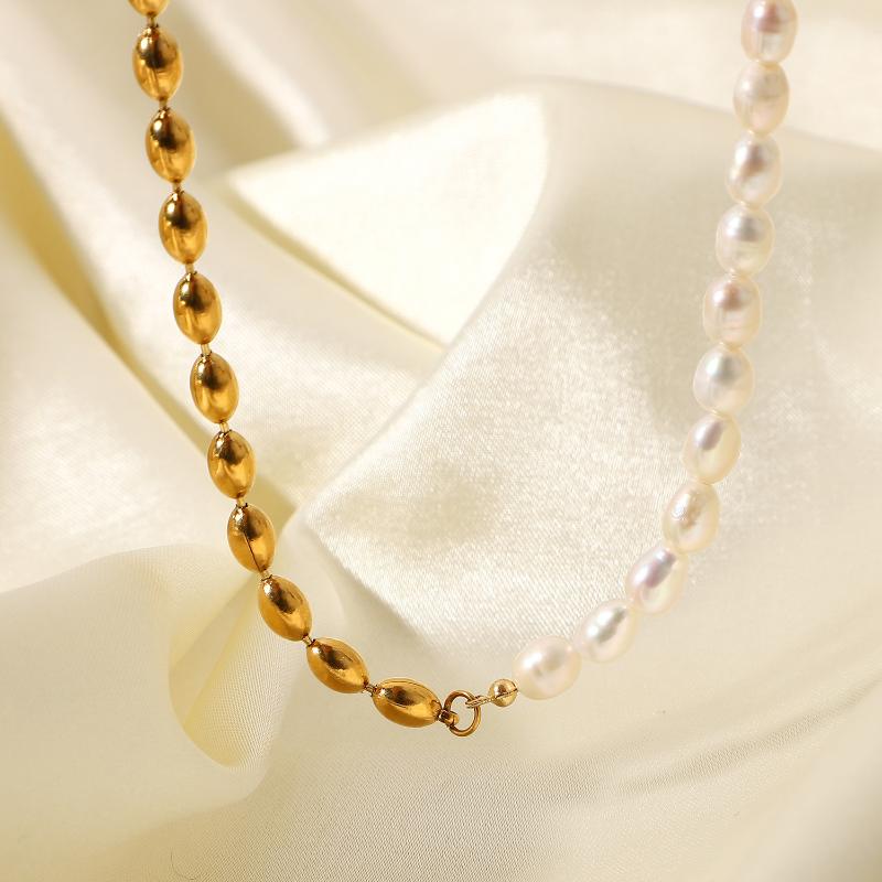 Chaînes Perle En Acier Inoxydable Collier Chocker Collares De Mujer Chaîne Sans Collier Femme Cadeau De Noël Femmes Filles