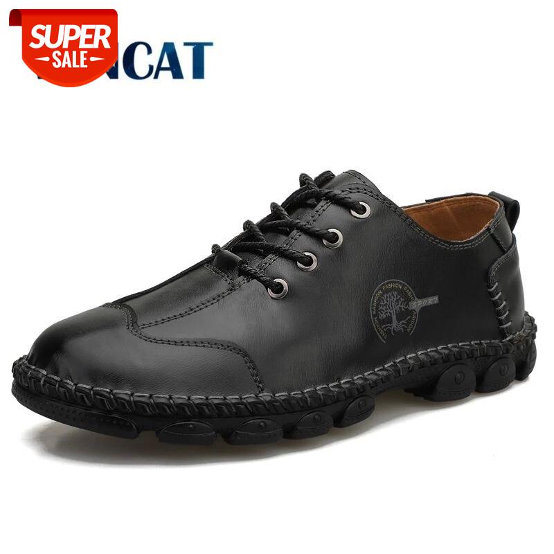 

Brand High Quality Genuine Leather Men's Shoes Outdoor Non-slip Men's Casual Shoes Walking Men Flats Lace Up Moccasins 48 #D97m