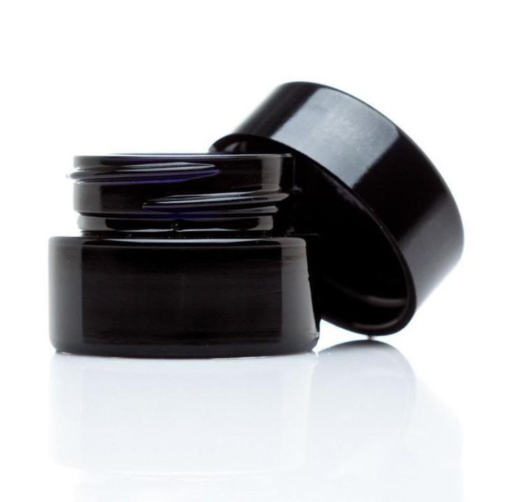 

2021 Glass Concentrate Jars Bottles 5ml Full Black Container with Rotating Cover Empty UV Protection