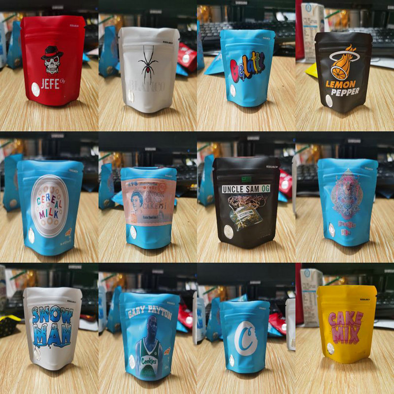 

Cookie Empty Packaging Bags 0.035oz 1g Cake Mix Snow Man Uncle Sam Lemon Pepper Gary Payton Blanco Jefe Cereal Milk jllVvG