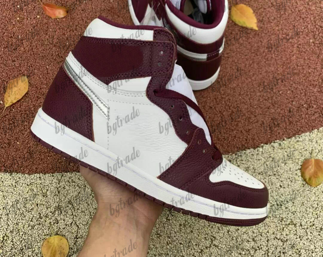 

Jumpman 1s High 1 Bordeaux Basketball Shoes White Black Wine Red Designer Sports Trainers Sneakers