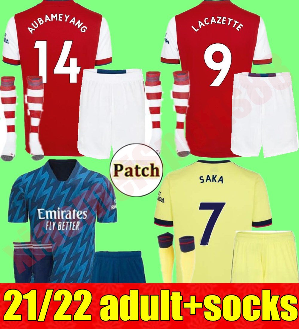 

adult kits Arsen soccer jerseys 21 22 gunners ODEGAARD THOMAS PEPE SAKA TIERNEY HENRY WILLIAN SMITH ROWE 2021 2022 Men kit football shirt, Away+patch