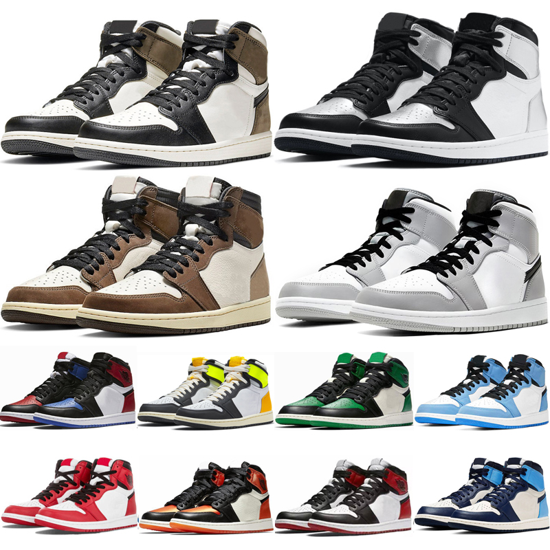 

University Blue Basketball Shoes for Men Women 1s Dark Mocha top 3 Chicago VOLT GOLD Shadow Outdoor Sports Sneakers Trainers 5.5-12, 2 black gold