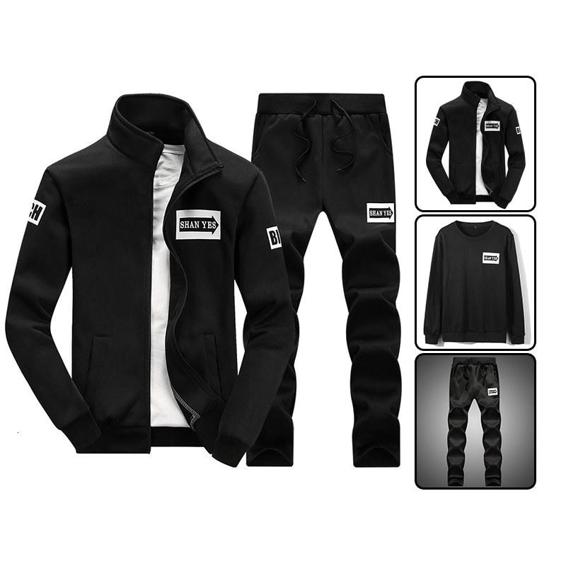 

2021 New 3 Pieces Sets (jacket+pant+hoodies) Tracksuit Sporting Brand-clothing Casual Track Suit Men Chandal Hombre Slim Tracksu Y5td, Gray
