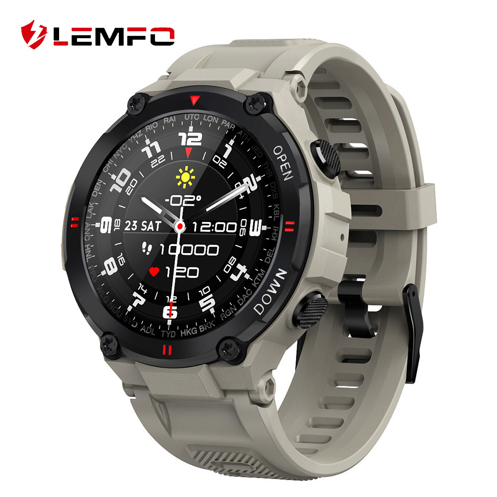 

LEMFO Smartwatch 2021 Bluetooth Call Music Play DIY Watch Face Smart watch Men For Android IOS PK T Rex 30 Days Standbyg, Black