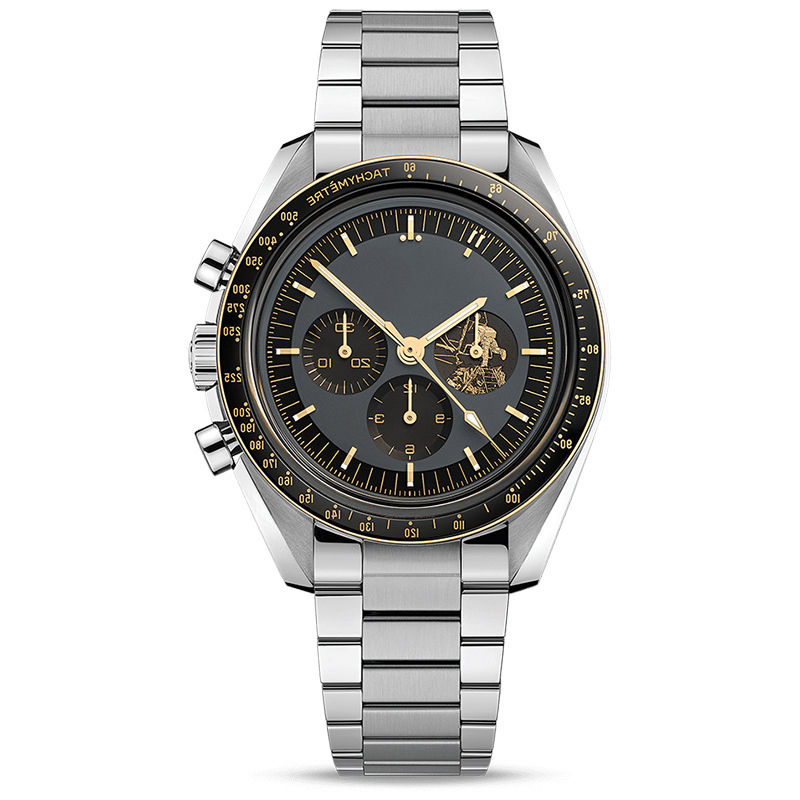 

Top brand swiss watches for men apollo 11 50th anniversary deisgner watch quartz movement all dial work moonshine dial speed montre de luxe, Brown black