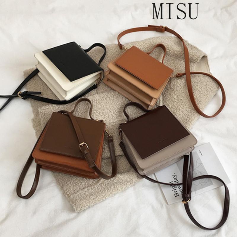 

Fashion Vintage Panelled Color Small Square Bag For Ladies High Quality Pu Leather Handbag Female Casual Wild Messenger Shoulder, Black