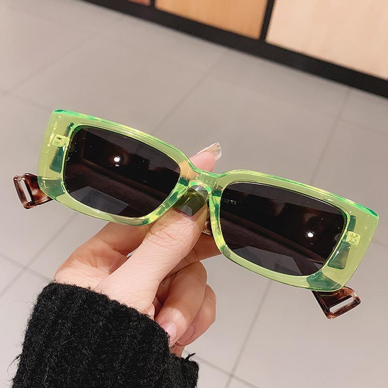 

2021 New Fashion Brand Rectangle Small Sunglasses For Women Vintage Gradient Blue Green Sun Glasses Men Retro Uv400 Eyewear
