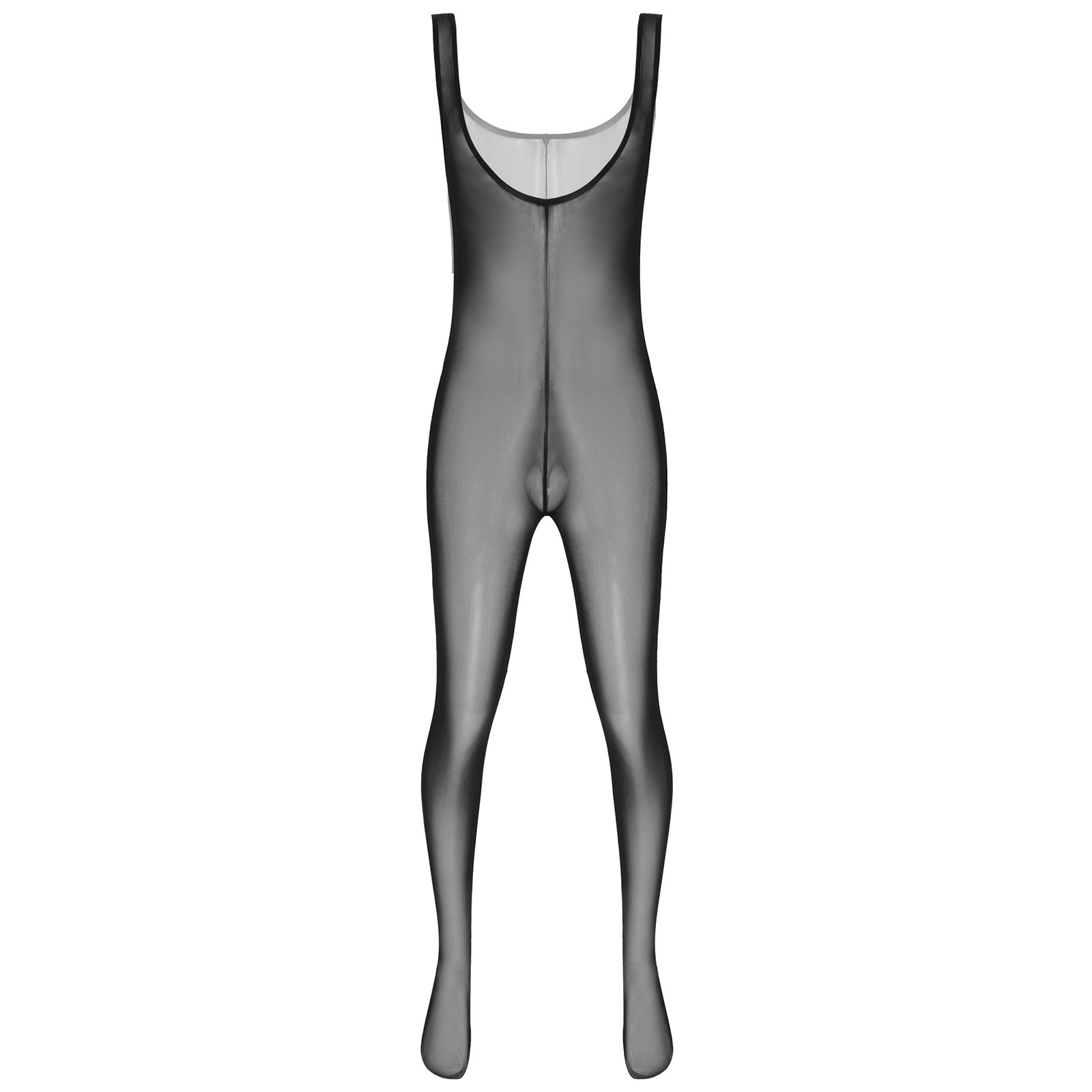 

Mens Erotic Lingerie See-Through Mesh Bodysuit Nightwear Scoop Neck Sleeveless Body-Stocking Bar Club Stage Performance Costume