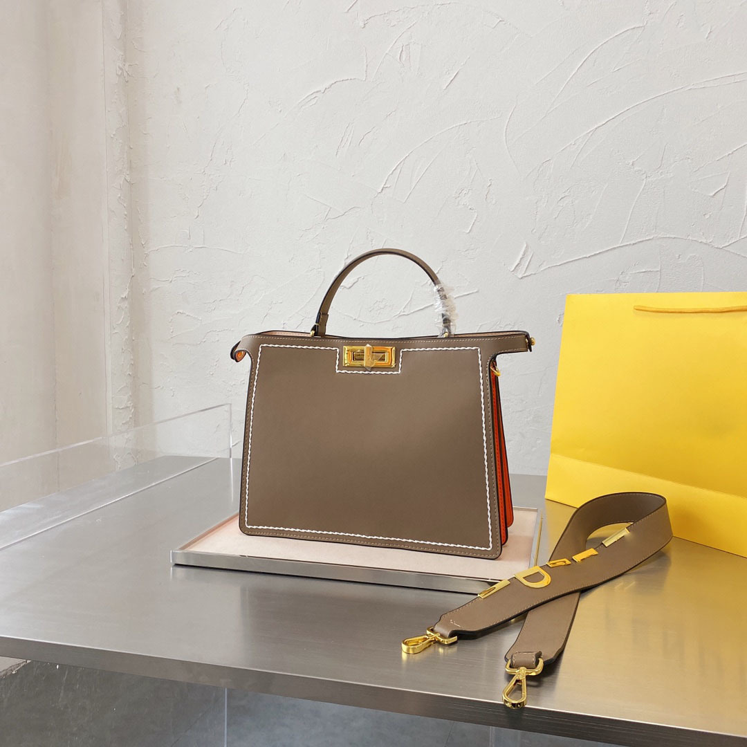 

New shoulder bags Women handbag Crossbody bag brands designer handbags high quality flower printing bag purse 35 25cm1, Brown