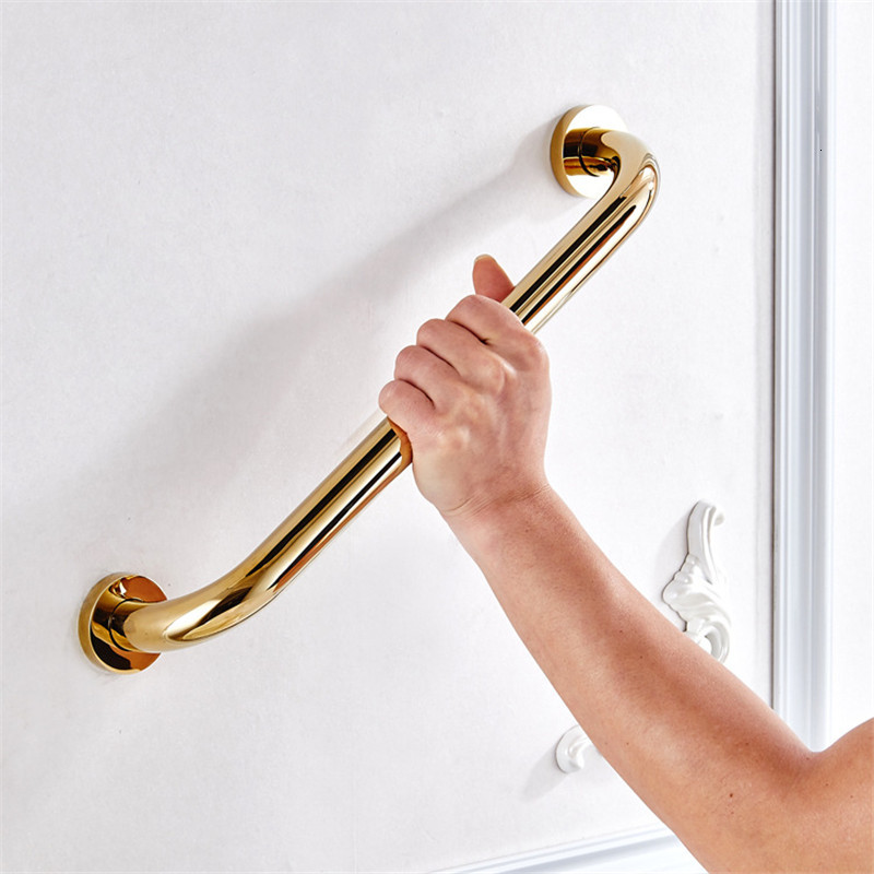 

2021 New Tub Shower Safety 30cm/40cm/50cm Gold Brass Hand Grip Bathroom Handrail Grab Bar C002, Orange