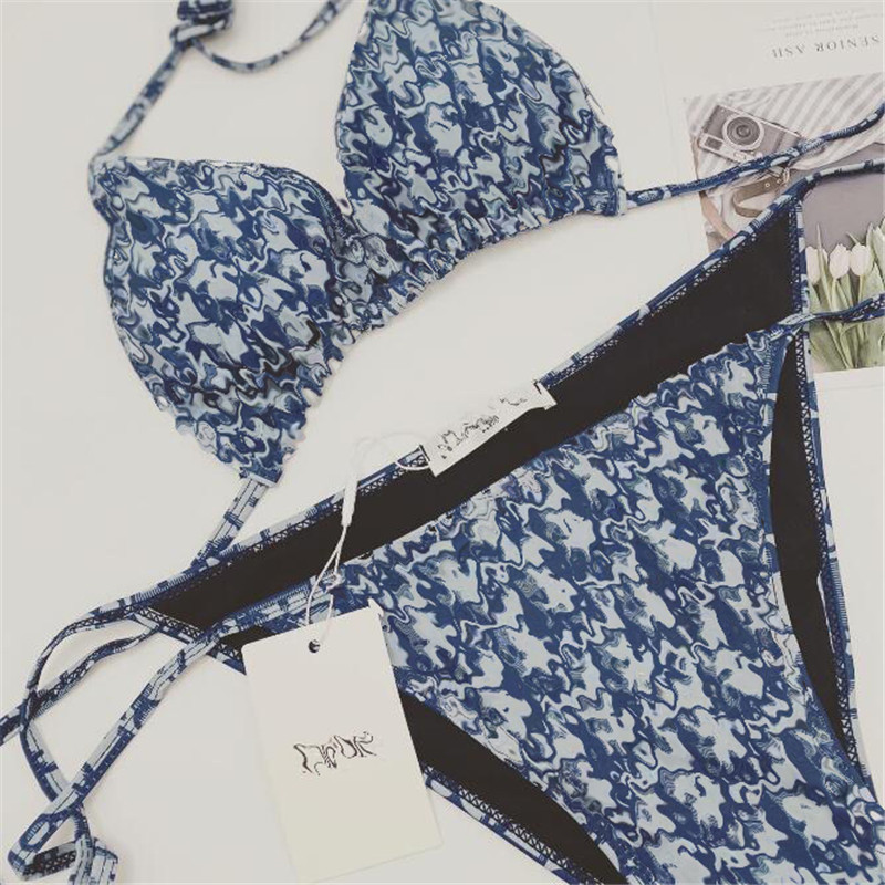 

Summer Sexy Breathable Bikini Fashion Letter Print Women Swimsuit Trendy Two Pieces Girls Adjustable Beach Wear