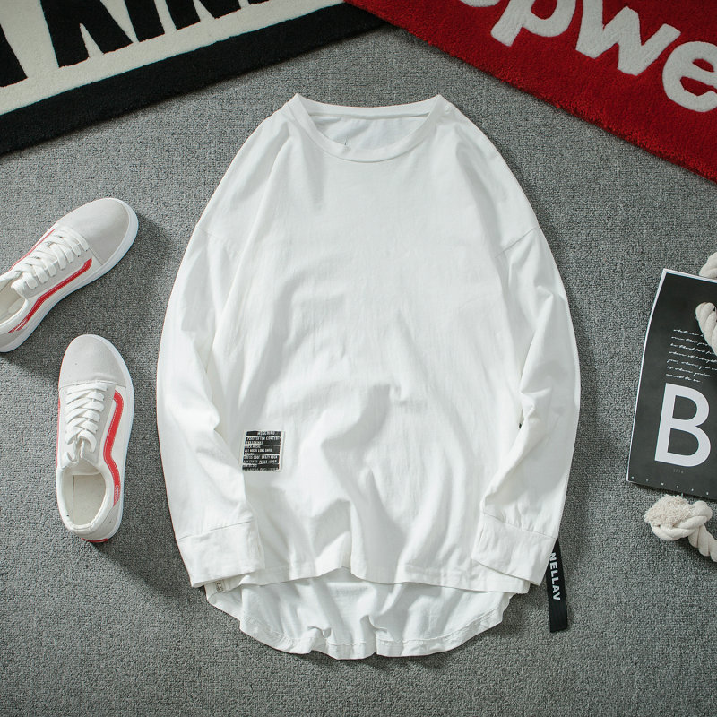 

New 2021 Autumn Around Neck Men's Casual Hip-hop Long-sleeve Sleeve Zipper Large Size of Men T-shirt Rqcq, Dark blue.