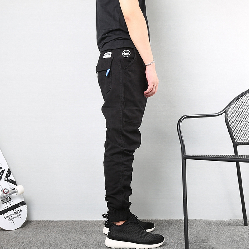 

2021 New Japanese Vintage Fashion Men Jeans Loose Fit Slack Bottom Casual Cargo Pants Hombre Streetwear Designer Hip Hop Joggers Trousers T6, Black