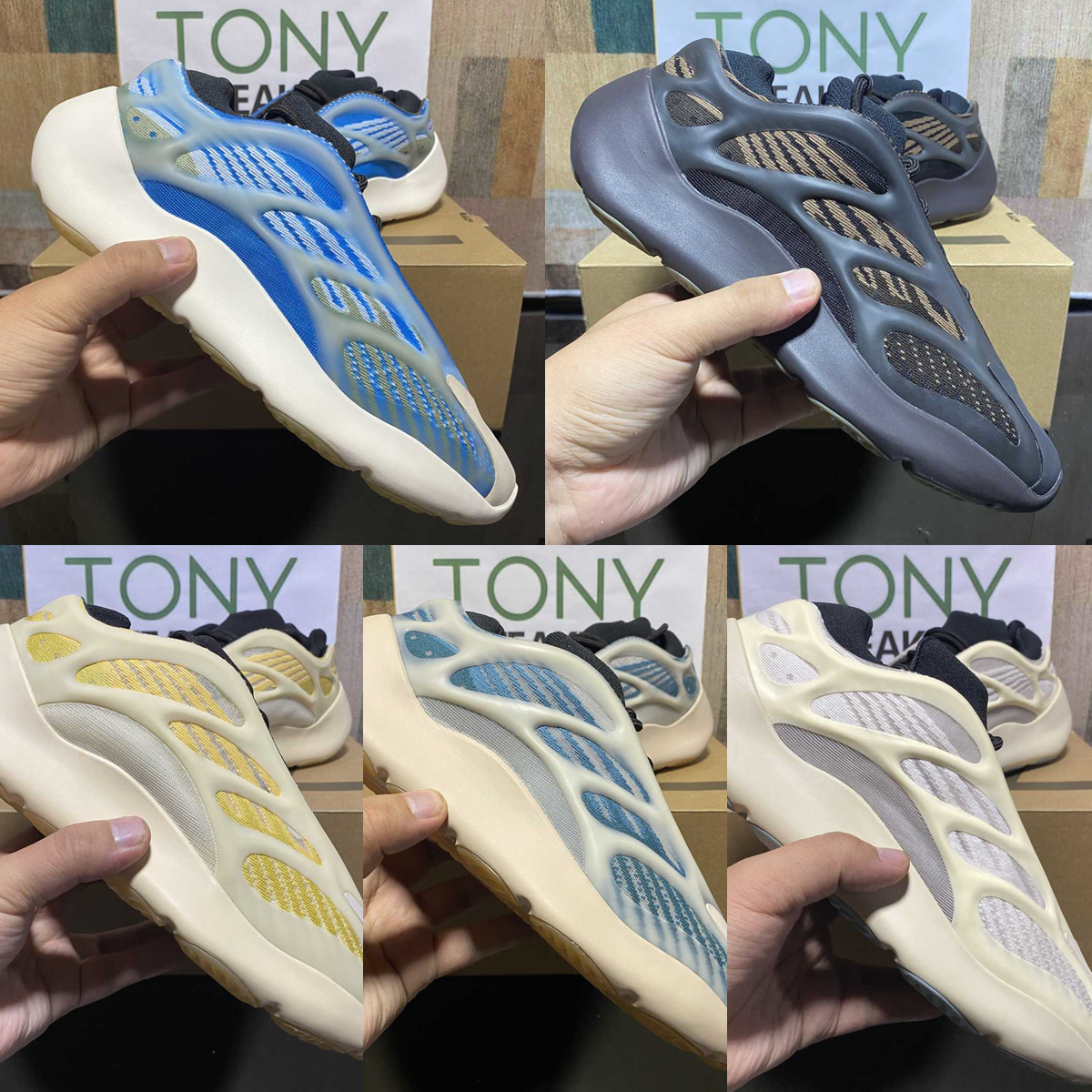 

2021 Enflame Amber 700 V2 V3 Men Women Sports Shoes Runner Sea Bright Blue 380 Geode YÉezy Static Magnet Wave Solid Grey Inertia Trainer, Box