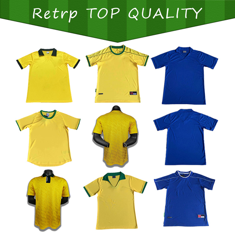 

retro Brasil 2002 2004 1994 2006 Ronaldinho retro RIVALDO soccer jerseys 1982 1998 1957 Romario Ronaldo BraziLS RIVALDO camisa de futebol, Black;yellow