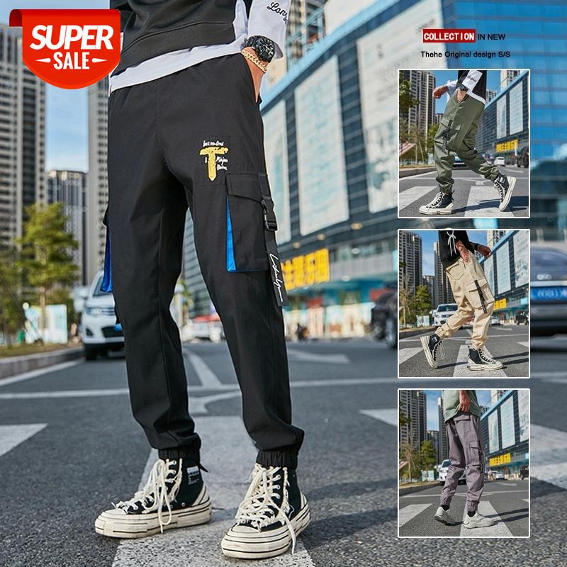 

HIP HOP Streetwear Sport 2020 Spring Autumn Harem Rock Cargo Men'S Grey Black Pants Fashions Joggers Casual Skateboard Trousers #ju3p