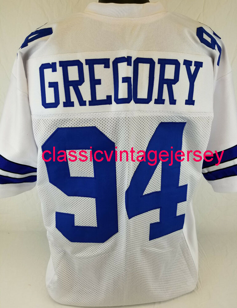 

Men Women Youth Randy Gregory Custom Sewn White Football Jersey -5XL 6XL