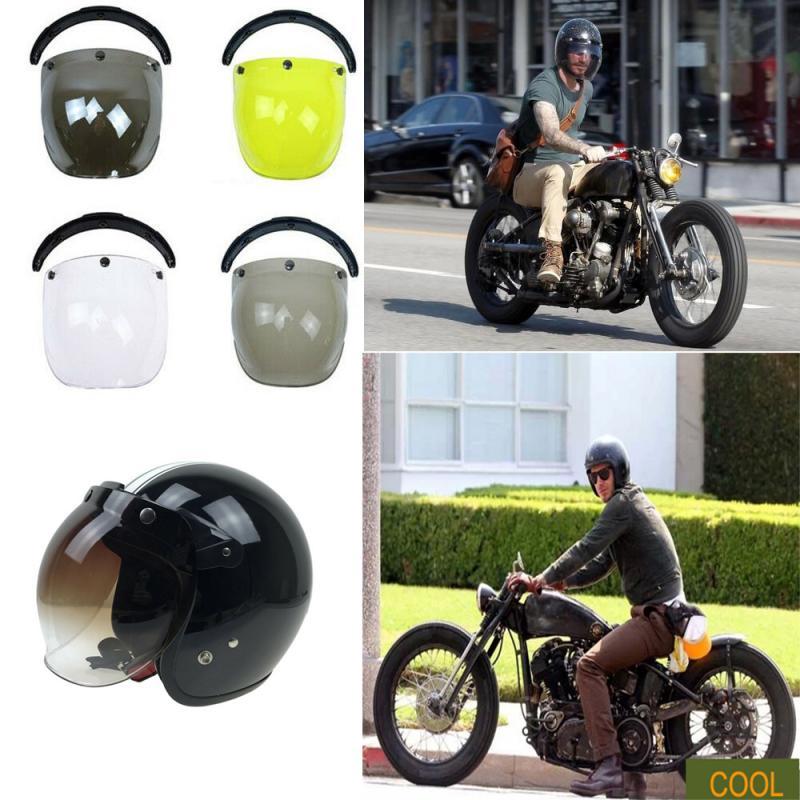 

Motorcycle Helmets Helmet Bubble Visor Mirror Genuine Retro Lens With Frame Three Button Anti Fog For Bonanza Gringo Biltwell, 04