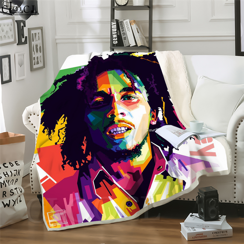 

CLOOCL New Reggae Legendary Singer Bob Marley 3D Print Street Style Air Conditioning Blanket Sofa Teens Bedding Throw Blanket Plush Quilt