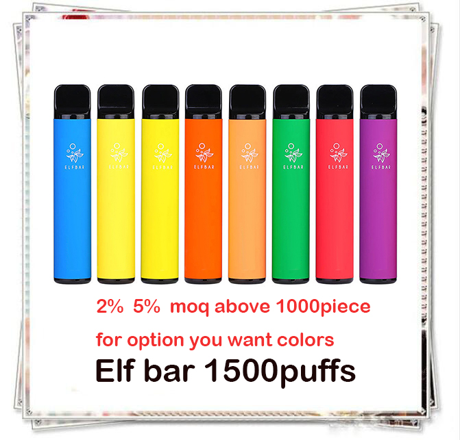 

High quality Elf Bar Disposable Cigarettes Pod 2% 5% Devices 1500 Puffs 850mAh Battery 4.8ml Pre-filled Cartridges Vape Pen vs flaot bang xxl