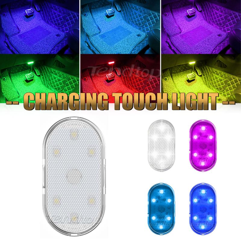 

Emergency Lights 1/2 Pcs LED Car Interior Lighting Reading Touch Light Decorative Lamp Mini USB Charging Universal Accessories Facelift