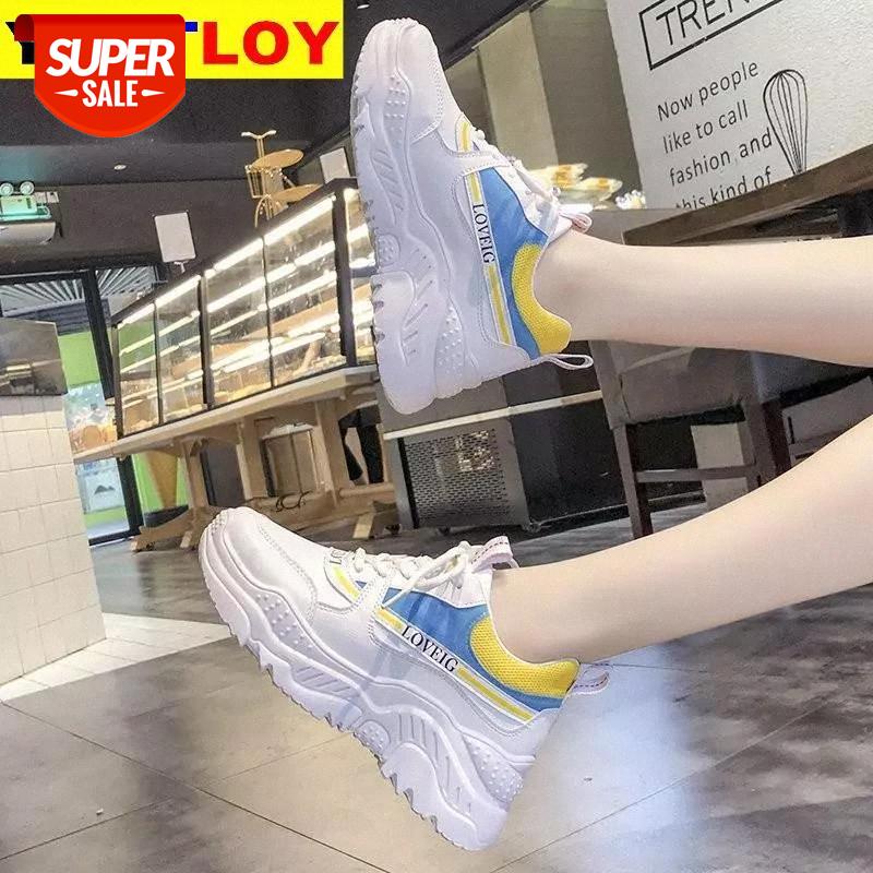 

Sneakers Women Breathable White Shoes Mesh Casual Single Shoes Fashion Platform Round Toe Cross Tied Increase Women 35-42 #Px8f