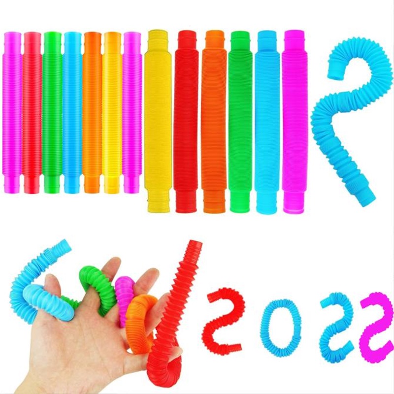 

Fidget Toys Squishy Pop Tube stretch plastic pipe decompression vent telescopic children's bellows decompression toy