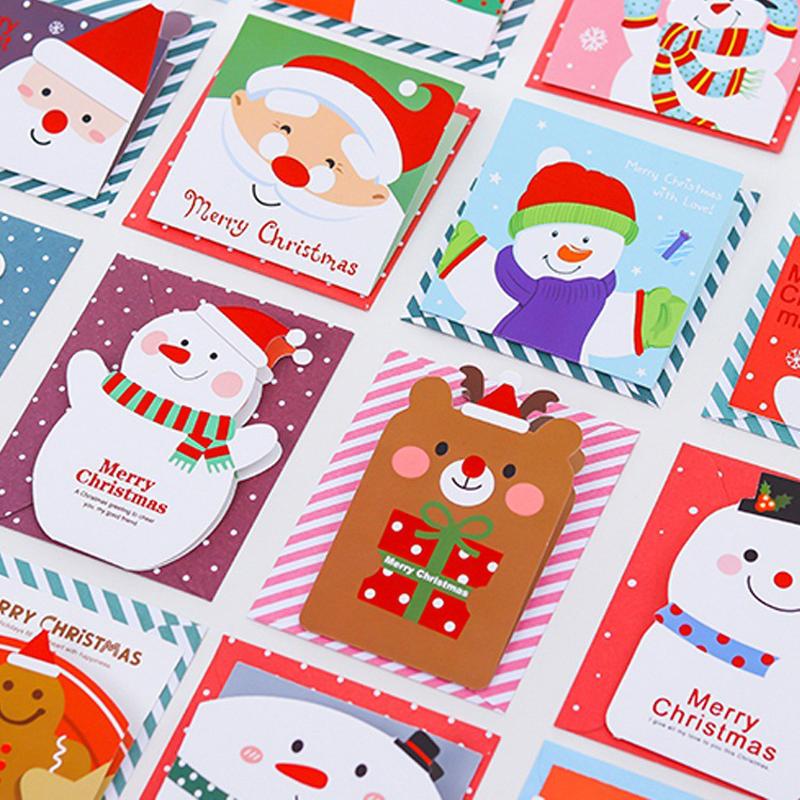 

12/24/36pcs/Set Greeting Card Colorful Cartoon Festival Greeting Card Kids Birthday Gift Blessing Xmas New Year'S Invitatio