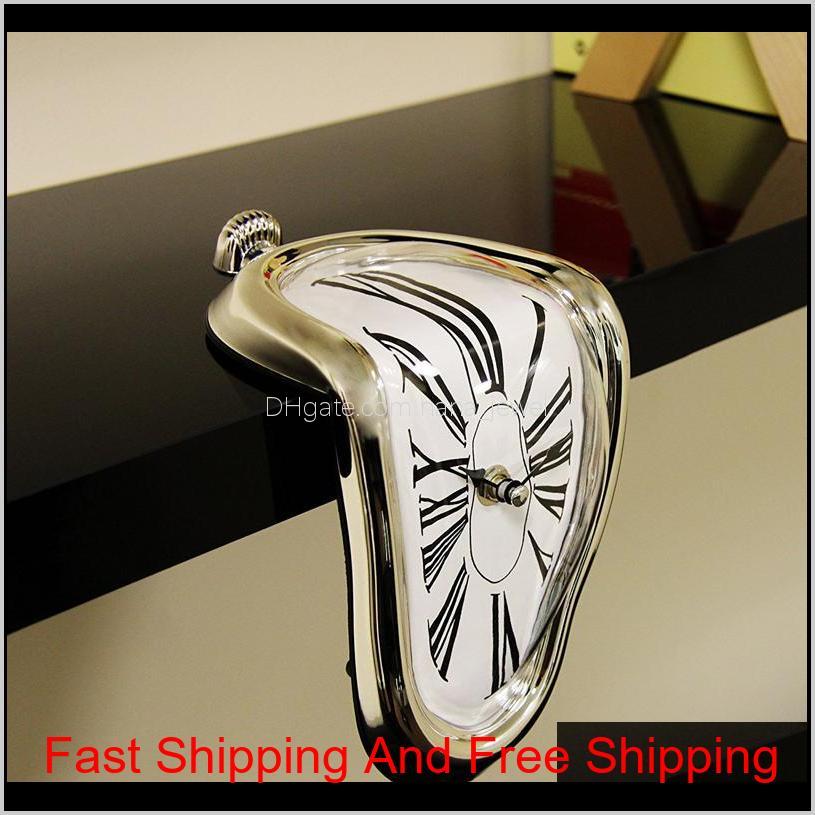 

2019 New Novel Surreal Melting Distorted Wall Clocks Surrealist Salvador Dali Style Wall Watch Decoration Gift Home Garden 1008 Rpmpl Motxy