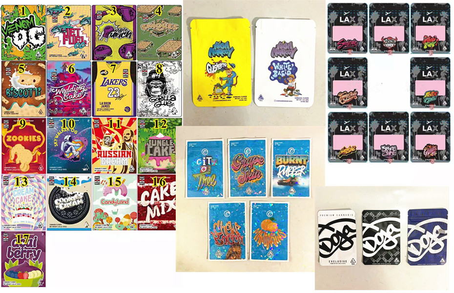 

2021 3.5g mylar bag edibles packaging doja high monkey LAX C cake zipper resealable