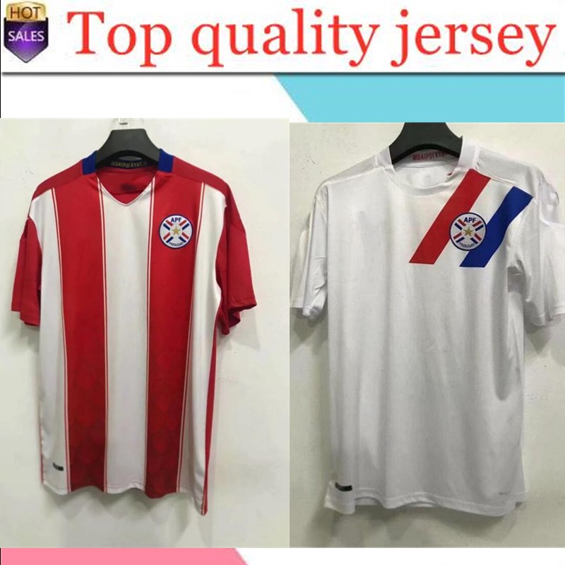 

2021 National Team Paraguay national Copa AmÃ©rica football team 2021Sanabria GonzÃ¡lez New soccer Home red Away white jerseys Hombres camis, Black;yellow