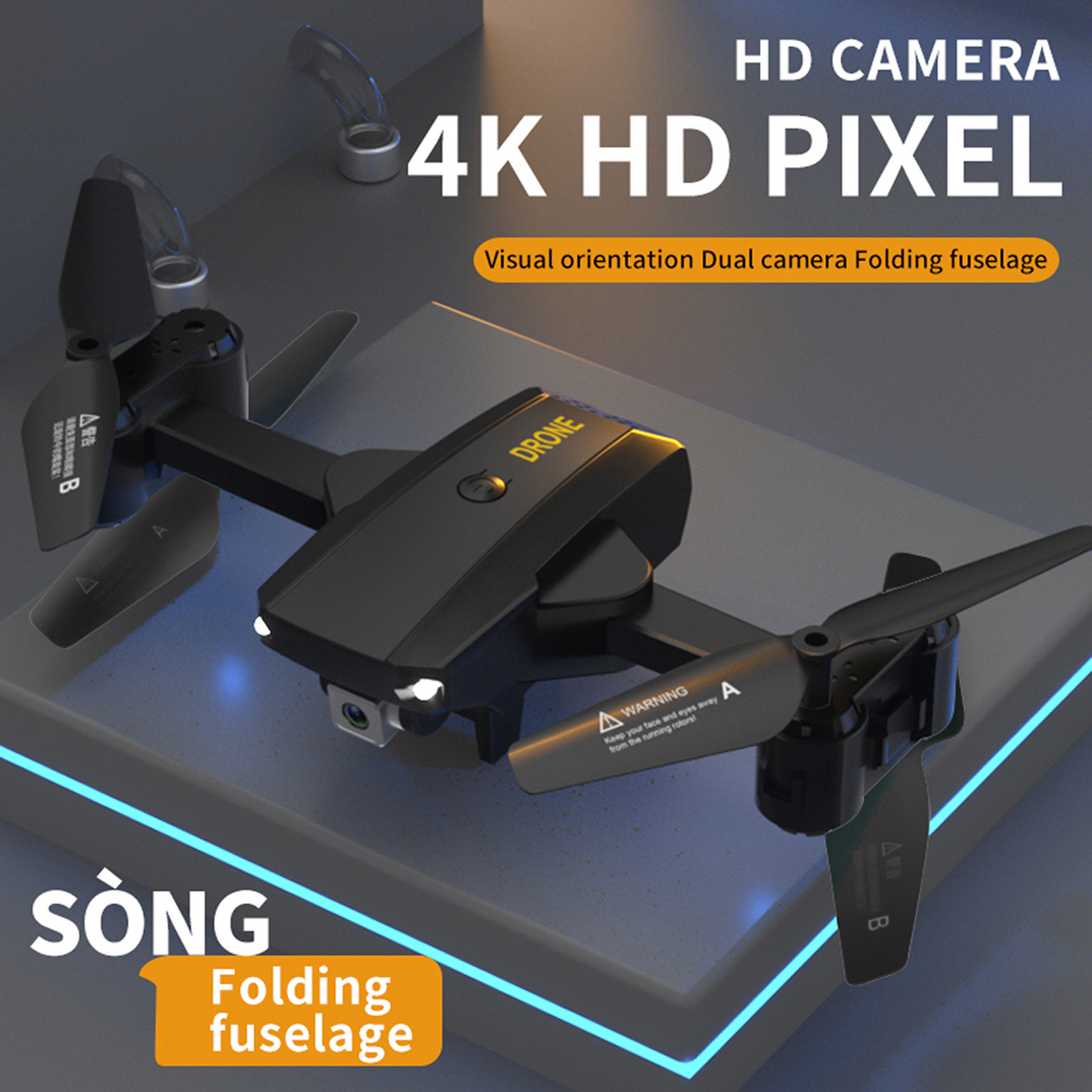 

A9 UAV Mini Dron 200w wifi Dual Camera HD Wide-angle Camera Altitude Hold Mode Foldable RC Drone Quadcopter Helicopter, White