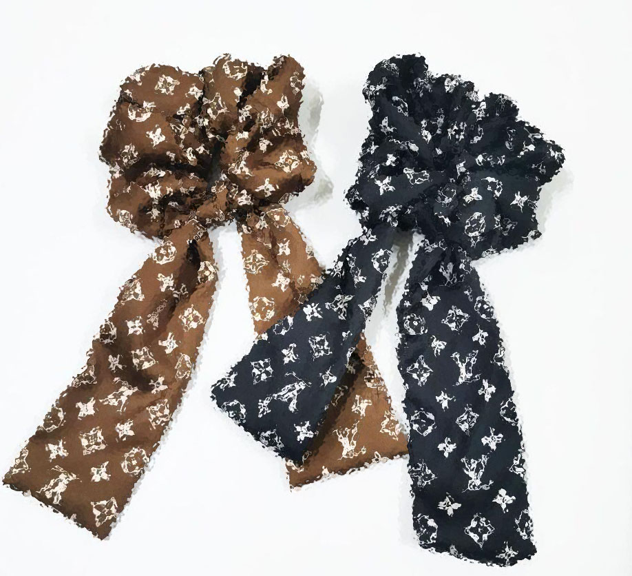 

20colors Scrunchies Hairbands Hair Accessories Women Designer Ribbon Band Bowknot Letter Elastic HairRope Ponytail Holder Luxury Retro jewelry