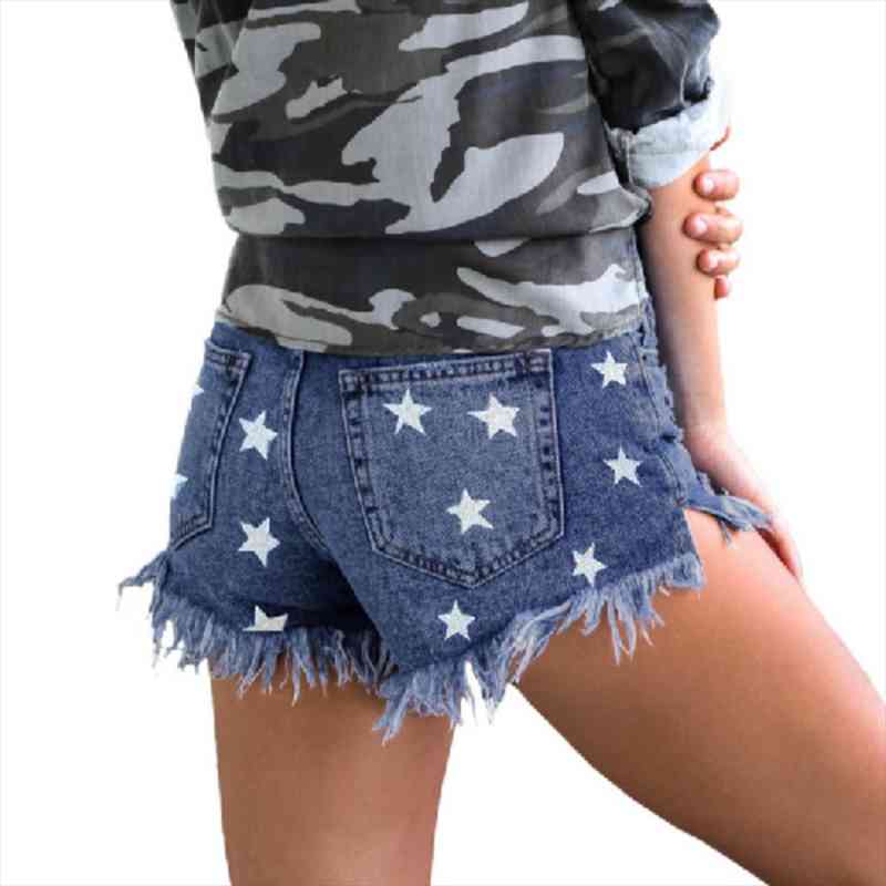 

slim tassels hole womens shorts denim fashion casual summer cool high waist, White;black