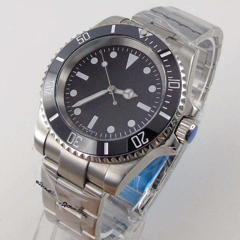 

Wristwatches Diving Watch Tandorio Automatic Men's Wristwatch Japan NH35 Black Dial 200M Waterproof Sapphire Glass Green Lume Oyster Bracele