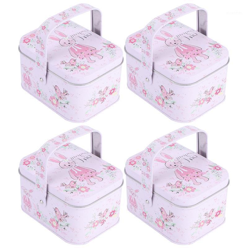 

Gift Wrap 3/4pcs Vintage Easter Tinplate Box Candy Packing Case Small Suitcase Makeup Lipstick Jewelry Storage Tin Drawer Organizer