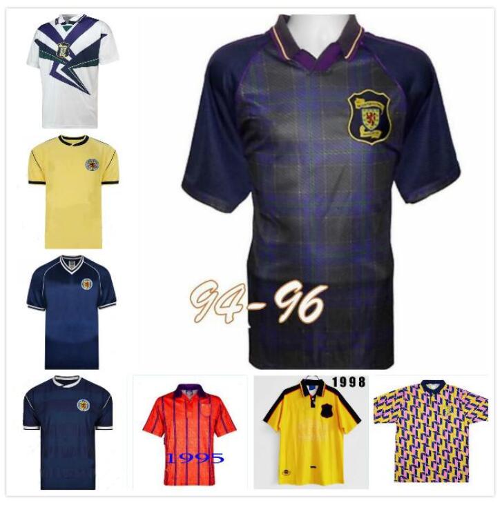 

1982 1986 1995 Scotland Retro Soccer Jersey World Cup equipment Home blue kits 1996 1998 classic Vintage SCOTLAND Retro Football Shirt tops, Black;yellow