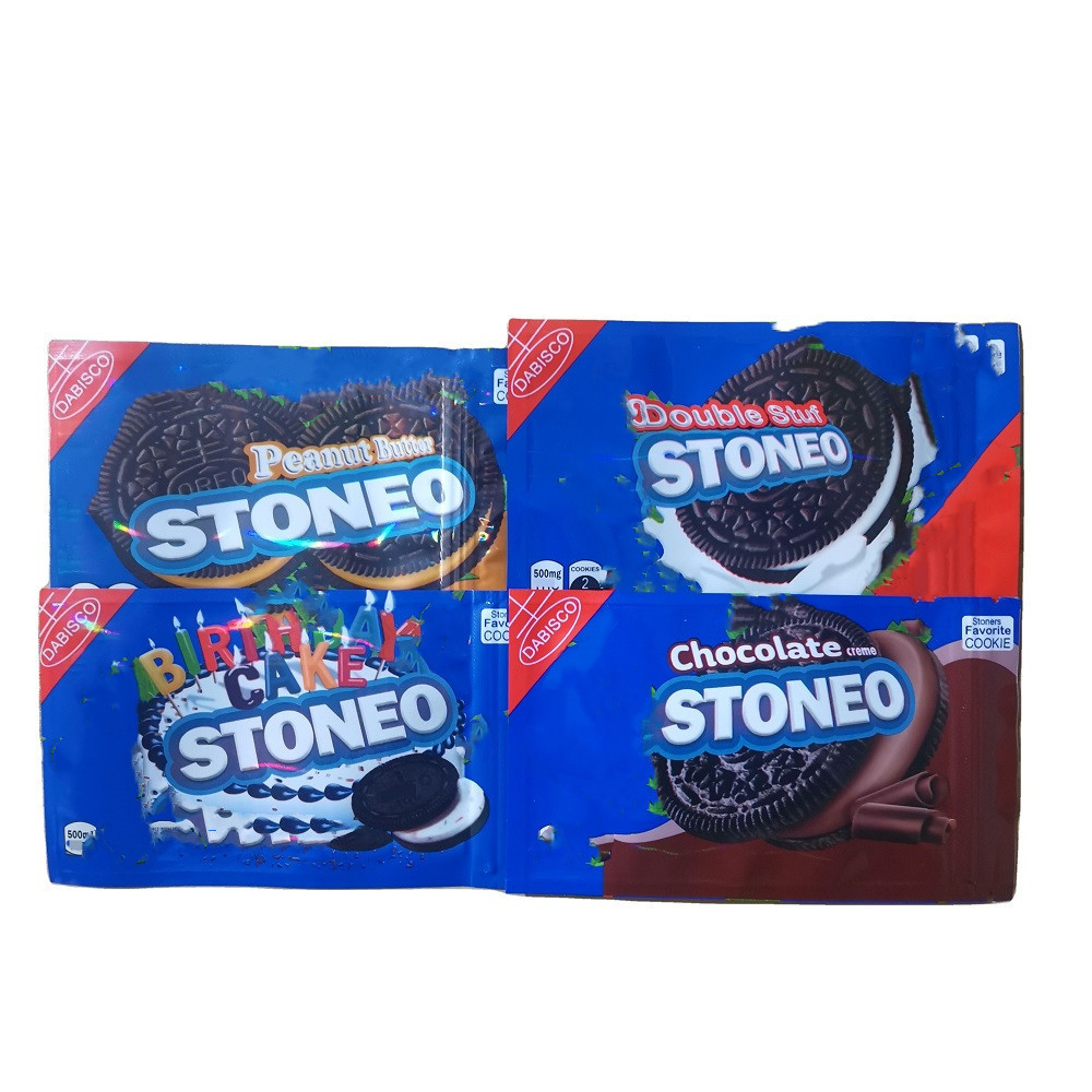 

STONEO 500mg empty edibles bag COOKIES Peanut Butter Chocolate packaging mylar bags smell proof package pouch