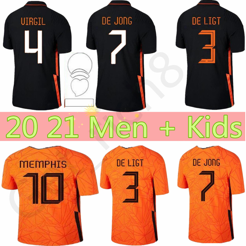 

MEMPHIS 2021 Jerseys Netherlands soccer shirt DE JONG Holland LIGT STROOTMAN VAN DIJK VIRGIL 2022 football jersey Adult men + kids kit, Orange kids