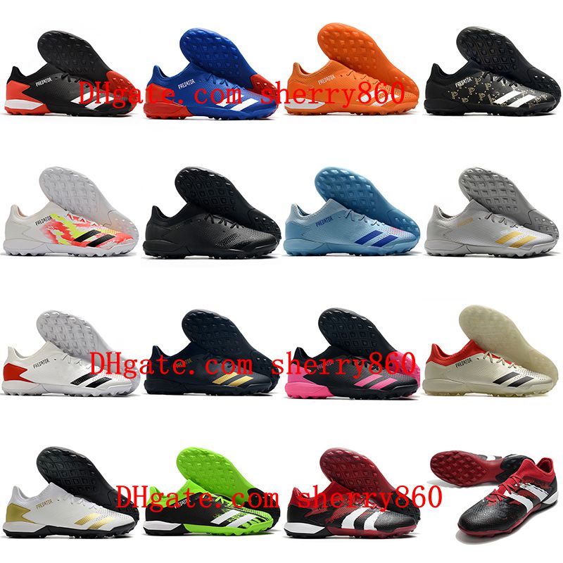 

2021 Soccer Shoes Mens Cleats PREDATOR 20.3 L TF Turf Football Boots lower Sneakers White/Black, As picture 1
